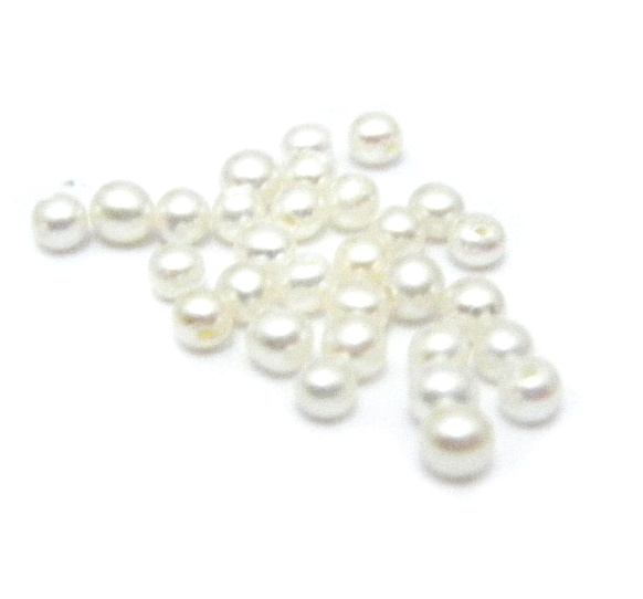 White 1.5mm Half Drilled Round Pearls